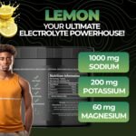 Electrolytes Powder 350g | Vegan | Sugar, Calcium & Artificial Flavour Free | Keto Electrolytes, Paleo Hydration | 1000mg Sodium, 200mg Potassium & 60mg Magnesium | 50 Servings | Lemon - Image 5