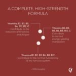Vitamin B Complex with Vitamin C High Strength – All 8 B Vitamins (B1, B2, B3, B5, B6, B7, B9, B12) – 1 Tablet a Day – 120 Tablets – Energy & Nervous System Support – Vitavea - Image 5