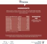 Vitamin B Complex with Vitamin C High Strength – All 8 B Vitamins (B1, B2, B3, B5, B6, B7, B9, B12) – 1 Tablet a Day – 120 Tablets – Energy & Nervous System Support – Vitavea - Image 7