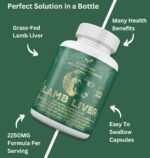 Grass Fed Desiccated Lamb Liver Capsules 2250mg (120 Pills, 750mg Each) – Energy - Digestion - Detoxification Non-GMO - Freeze Dried - Pasture Raised in New Zealand Without Hormones or Chemicals - Image 6