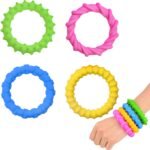 4pcs Sensory Texture Bracelets For Kids And Adult Silicone Wristband Toy For Stress Management And All Age Relaxation Sensory Texture Toy - Image 5