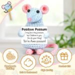 Crochet Opossum Plush, Emotional Support Stuffed Animal for Adults, Cuddly Possum Toy for Stress Relief, Soft Comforting Gift for Anxiety, Desk Decor for Home and Office - Image 6