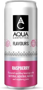 AQUA Carpatica Sparkling Flavours Raspberry 330ml x 24 - Natural Fruit Juice Infused Sparkling Water, No Added Sugar, Naturally Alkaline, Sweetened with Agave Syrup, Rich in Minerals - Image 3