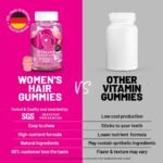 Biotin High Dose & Zinc High Dose - Accelerate Hair Growth with Vitamin B12 High Dose, Folic Acid & Vitamin B Complex High Dose - Gummy Bears for Hair - [KI-Health Advisor ADA] - Vegan - Image 4