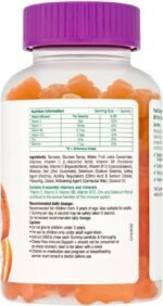 Chewy Vites Kids Immune Support, 60 Kids Vitamins Gummies, High Strength Vitamin D, VIT C, B6, B12, Zinc, Selenium, 2 Months Supply, Real Fruit Juice, Vegan, Age 3 +, Orange Flavour (Pack of 3) - Image 3