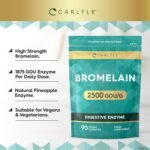 Bromelain High Strength 2500GDU/g Supplement | 90 Vegan Capsules | 750mg Digestive Enzyme | by Carlyle - Image 3