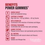 VITALDIN Sport Power Gummies Caffeine & Taurine – Quick & Sustained Energy – 80 mg Caffeine, 40 mg Taurine per Serving + Vitamin B6 – 30 Chewable Gummy Bites – Berries Flavour – Vegan - Image 5