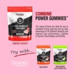 VITALDIN Sport Power Gummies Caffeine & Taurine – Quick & Sustained Energy – 80 mg Caffeine, 40 mg Taurine per Serving + Vitamin B6 – 30 Chewable Gummy Bites – Berries Flavour – Vegan - Image 6