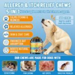 Dog Anti-itch Chews for Dogs Itching Skin, Crunchy Krill Center Dog Allergy Support Chews 500pack, for Itchy Skin Ear & Paw Licking, Colostrum, Quercetin & Probiotics for Digestive, Skin & Coat - Image 3