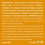 Vitamins D3 K2 MK7 Oil Form Supplement - Natural, 100% Purity, with Olive Oil - Fortifies The Immune System, Bones, Muscles and Teeth - 10ml Dropper Bottle - Image 7
