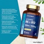 Vitamin B6 and B12 High Strength | 60 Tablets | High Strength Blend with 100mg of Vitamin B6 (Pyridoxine) and 1000ug of Vitamin B12 (Methylcobalamin) | Suitable for Vegans & Vegetarians | by Horbaach - Image 3