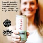 WILLY'S Apple Kombucha & Apple Cider Vinegar - Probiotics For Detox & Gut Health - Vegan & Gluten Free - 12 x 250ml Cans - Sustainable ACV - Image 5