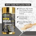 Vitaminnica Vita Husk Pysllium Husk Supplement 1000mg- High Fibre Supplement for Digestive Health, Regularity & Weight Management- Vegan & Gluten-Free - 60 Capsules - Image 9
