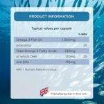 Healthspan High Strength Omega 3 1,000mg (120 Capsules) | Supports Brain, Eye & Heart Health | 120mg DHA & 170mg EPA Per Capsule | Highly Purified to Remove Toxins | Sustainably Sourced Fish Oil - Image 7