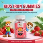 Iron Gummies Kids,15 Day Supply, Natural Strawberry Flavour, 30 Chewable Vegan Gummies, Vegetarian Friendly, Energy & Immune System, Kids Iron Gummies, GMO & Gluten Free. - Image 3