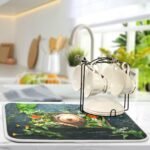Healing Herbs Set Kitchen Dish Drying Mat Absorbent Water Insulation Dinnerware Protective Pad Coffee Machine Mat 16x18 inch Natural Herbs Medicine - Image 4