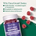 Nature’s Best Multi-Max Multivitamin Gummies for Hair, Skin & Nails - with Biotin, Zinc & Vitamin C - Raspberry Flavour - 60 Gummies (60 Day Supply) - Image 6