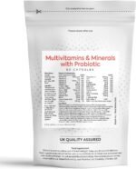 Probiotic Multivitamins & Minerals | 60 Tablets | Live Lactobacillus Acidophilus, Prebiotics, Zinc, Vitamin D, Iron & B-Complex | Gut Health & Immune Support | Just Vitamins - Made in UK - Image 3