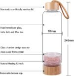 AITELEI Bamboo Wellness Crystal Elixir Infused Gem Water Bottle Natural Gemstone Crystal Quartz Gravel Gemstone Healing Glass Energy Elixir Water Bottle 400ML - Image 3