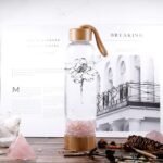 AITELEI Bamboo Wellness Crystal Elixir Infused Gem Water Bottle Natural Gemstone Crystal Quartz Gravel Gemstone Healing Glass Energy Elixir Water Bottle 400ML - Image 5