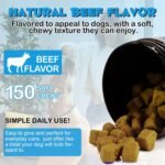 Anal Gland Soft Chews for Dogs, 150PCs Dog Anal Gland Chews with Pumpkin, Digestive Enzyme & Probiotics Support Healthy Bowel Function - Fibre Supplements Soft Chews for Dogs - 13.2oz / Beef Flavor - Image 5