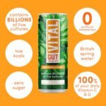 VITAL Gut Health Drink, Contains Billions of Live Cultures, Contains 100% of Vitamins C and D, Sugar Free, Zero Calories, Orange Flavoured Sparkling Water, Contains 12 x 330ml cans - Image 4
