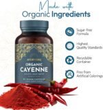 Ayurvediq Organic Cayenne Pepper Capsules High Strength 600mg x 60 Capsaicin Powder - 100% Soil Association Organic Digestion, Circulation, Metabolism, Heart Health and Wellbeing Supplements - Image 5