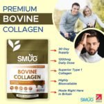 Bovine Collagen British Made by SMUG Supplements - 90 Capsules - Type 1 Peptides - 1200mg Daily Serving of Collagen Powder in Three-a-Day Capsules - 30 Day Supply - Suitable for Both Men and Women - Image 4