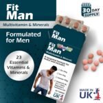 FitMan High Strength Multivitamin & Minerals | 30 Tablets| with Zinc, Iron, Biotin, Vitamin D, Magnesium, B-Complex & More! UK Made Supplement for Men - Image 3