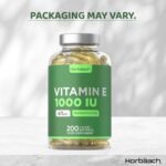Vitamin E Capsules 1000iu | 200 Softgels - 6+ Months Supply | Highly Absorbable VIT E as DL-Alpha Tocopheryl Acetate for Cell Protection | by Horbaach - Image 5
