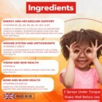 Kids Vitamin D Spray for Energy and Immune Support | Fast-Absorbing 13 Essential Minerals, B, C, E, A and Vitamin D3 and K2 | Kids Multivitamin VIT D Spray | Orange | 21ml | LOVE PUFF - Image 5