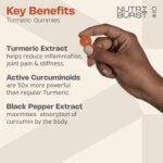 Nutriburst Turmeric Curcumin with Black Pepper Extract - Powerful Antioxidants & Anti-inflammatory, Supports Joint & Muscle Health - Vegan, Sugar Free - 60 Ginger Gummies - 1 Month Supply - Image 3