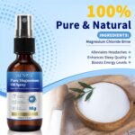 Magnesium Spray, Pure Magnesium Oil Spray High Absorption 100% Pure&Natural Magnesium Oil Body Spray, Supports Muscle Recovery and Leg Cramps, 60ML - Image 5