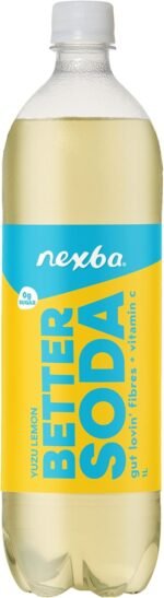 Nexba Yuzu Lemon Better Soda 1 L Bottles (Pack of 6) – Sugar-Free Sparkling Drink with Natural Sweetener and Prebiotic Fibre – Refreshing Low-Calorie Large Bottles for Gut Health - Image 3