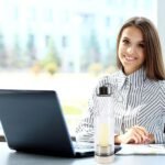 Healing Crystal Glass Water Bottle Stainless Steel Water Bottle with Changeable Natural Crystal Point Center, with Black Protective Cup Cover, Energy Cup Gifts for Friends (Citrine) - Image 6