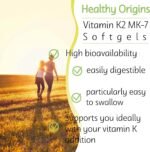 Healthy Origins, Vitamin K2 as MK-7, 100 mcg, 60 Vegetarian Softgels, High Strength, Gluten Free, SOYA Free, Non-GMO - Image 4