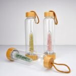 Healing Crystal Water Bottle,550ml Gemstone Infused Energy Water Bottle Natural Quartz Gravel Sport Drinks Bottle Removable Crystal Quartz Glass Cup (Color : Southern Red Agate, Size : 550ml) - Image 4