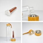 Healing Crystal Water Bottle,550ml Gemstone Infused Energy Water Bottle Natural Quartz Gravel Sport Drinks Bottle Removable Crystal Quartz Glass Cup (Color : Southern Red Agate, Size : 550ml) - Image 6