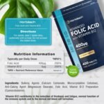 Folic Acid Tablets 400mcg | 400 Count (1+ Year Supply) | with Added 5mcg of Vitamin B12 Cyanocobalamin | Pregnancy Support | Suitable for Vegans | by Horbaach - Image 4