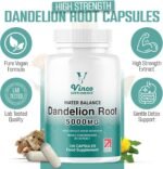 Vinco Dandelion Root Capsules 5000mg - 120 Vegan Capsules (4-Month Supply) - High Strength Herbal Supplement for Bloating & Detox - Water Retention Tablets - Natural Water Balance Support - Image 3