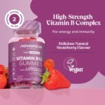 Vitamin B12 Gummies - Vegan - High Strength - 1 Month Supply - Vitamin B12 1000 MCG – Enriched with Vitamin C, B1, B2, B6, Biotin - Gummies Made by Novomins - Image 3