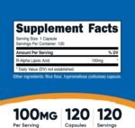 Nutricost R-Alpha Lipoic Acid 100mg, 120 Capsules - Veggie Capsules, Non-GMO, Gluten Free - Image 3