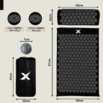 Xn8 Acupressure Mat & Pillow, Spiky Acupuncture Mat for Anxiety, Stress Relief, Back Pain, Muscle Relaxation & Recovery, Portable Reflexology Matt with Carry Bag for Men & Women, Black - Image 6