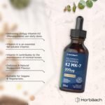 Vitamin K2 MK7 Drops 200ug | 50 ml | High Strength Vitamin K2 as Menaquinone MK7 | Peppermint Flavour | Vegan Liquid Food Supplement | by Horbaach - Image 3