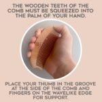Online Rhino Ltd Acupressure Comb - Wave Comb for Pain Management & Anxiety Relief - Peach Wood - Unisex Adults - Image 3
