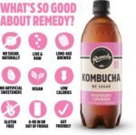 Remedy Kombucha Tea - Raspberry Lemonade - Sparkling Live Cultured, Naturally Sugar Free Soft Drink - Probiotic for Gut Health - 1 x 1L Bottle - Image 4