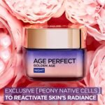 L’Oréal Paris Age Perfect Golden Age Re-Stimulating Night Cream 50+, Moisturising, Renew Skin Barrier Overnight and Reactivates Skin’s Radiance, Peony Native Cells, Calcium and Vitamin B3, 50ml - Image 5