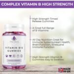 Vitamin B Complex Gummies - 2800MCG Per Serving - 60ct Berry Flavoured Sugar Free Vegan Gummies - with Added Vitamin C, D & B12,9,7,6,5,3,2,1, 60 Count (Pack of 1) - Image 3