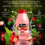 Cottage Strawberry & Mint Creamy Shower Milk Body Wash with Natural Ingredients, Vitamin E & C for Softer, Smoother & Moisturising Skin | pH Neutral Body Cleanser Shower gel for Women, 250ml - Image 3