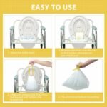 Commode Liners with Absorbent Pads for Bedside Commode, 50 Lemon Scented Bedside Commode Liners and 50 Commode Pads, Commode Toilet ＆ Camping Toilet Bags - Image 3
